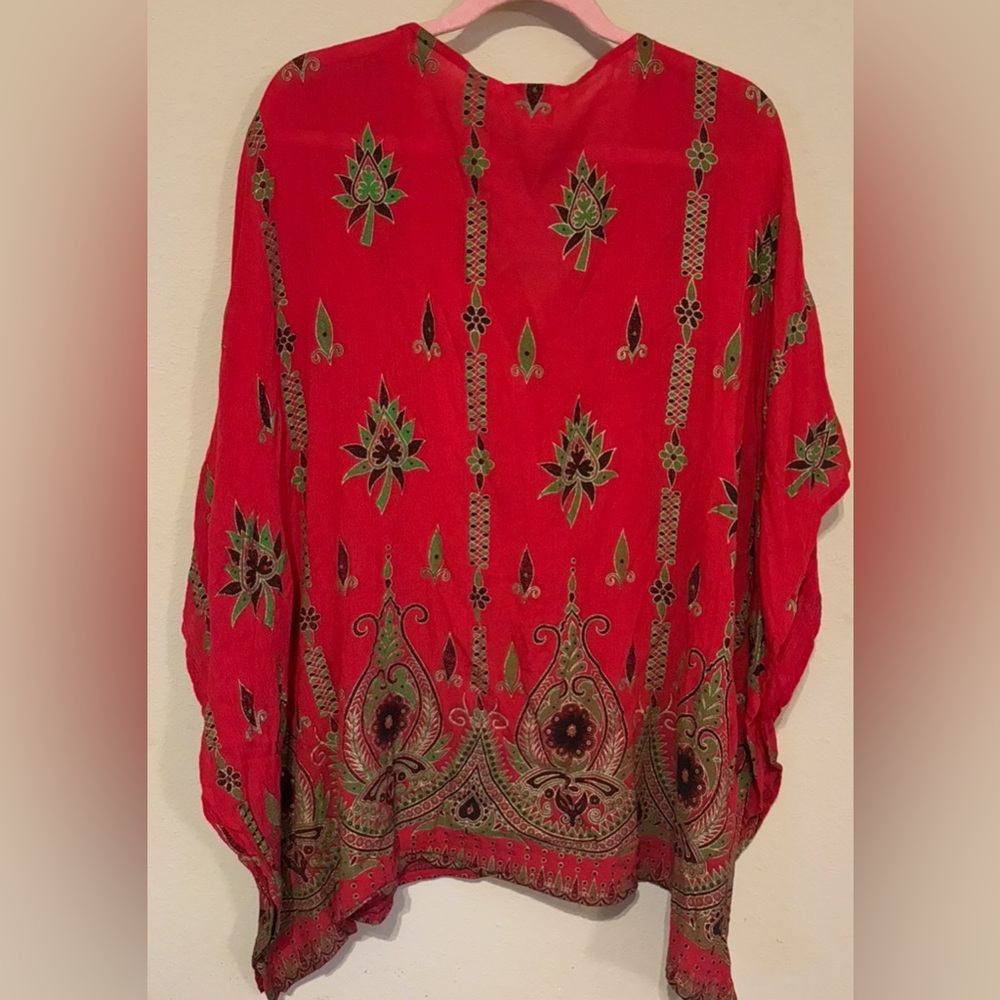 Velma New York Vintage Plus Size Kaftan Boho Tunic Top - Picture 2 of 7